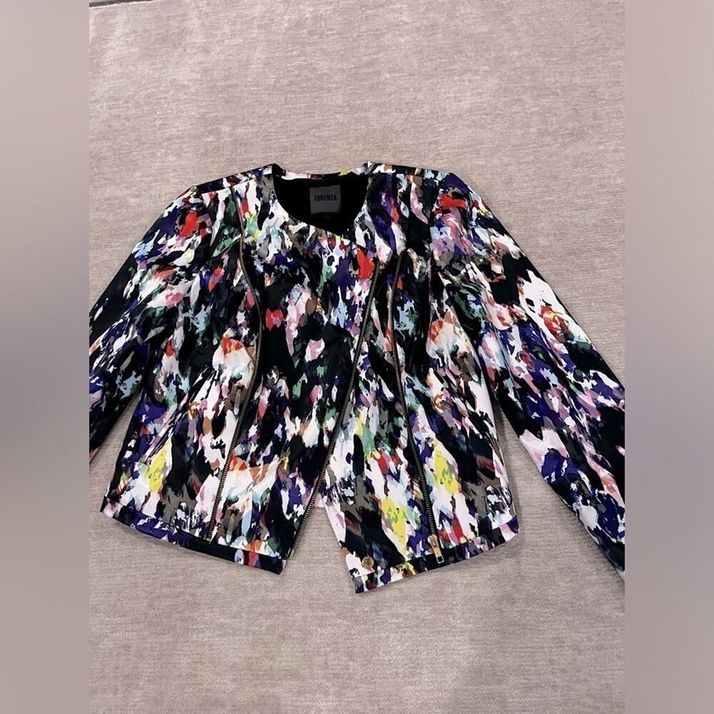 FORENZA WATERCOLOR ZIPPER CROP JACKET- SIZE S Office Siren - Picture 4 of 8